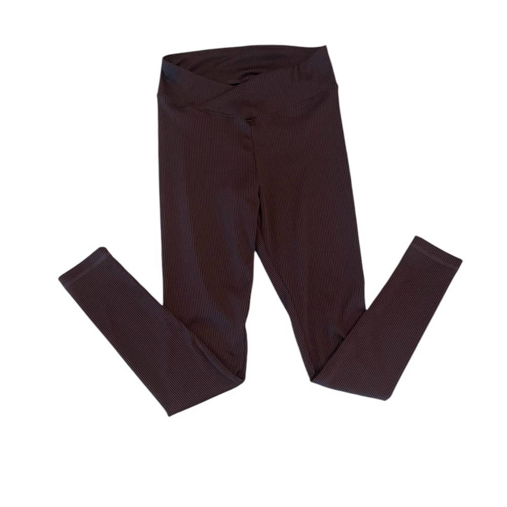Divided Ribbed Dark Brown Leggings